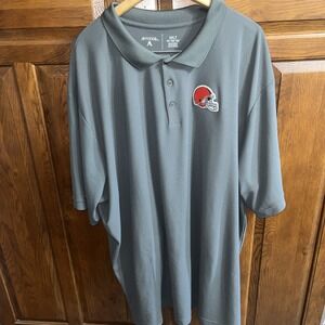 NFL Antigua Men's Cleveland Browns Polo Shirt‎ Gray XXXXL Tall Grey